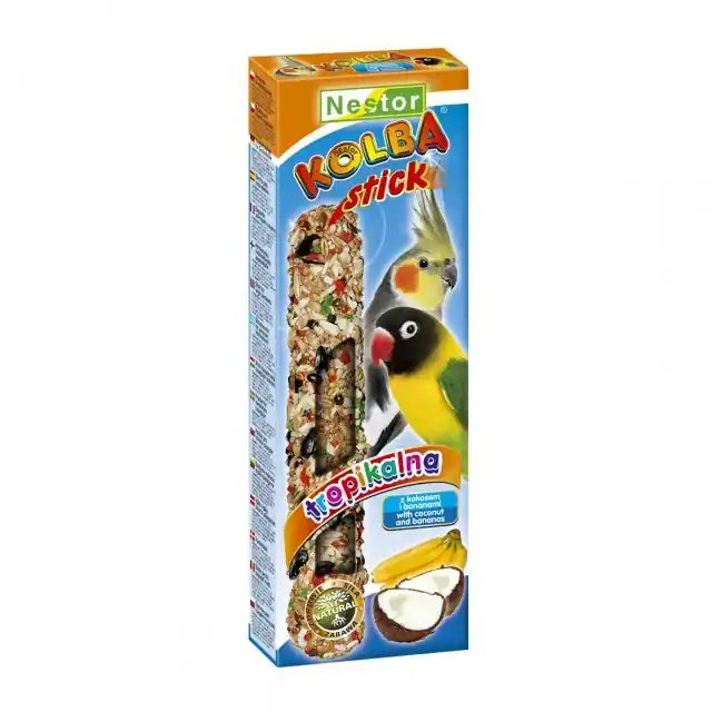 Preferatul clienților Nestor baton dublu pentru papagali de talie medie cu fructe tropicale