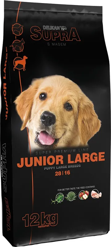 Ofertă specială Delikan Supra Junior Large hrană câini