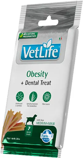 Vet Life Obesity + Dental Treat baton de mestecat pentru curățarea dinților Preferatul clienților