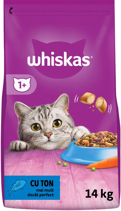 Whiskas - Hrană uscată pentru pisici adulte, cu ton Calitate înaltă