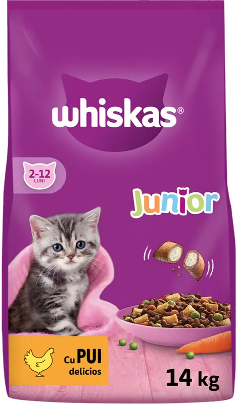 Cumpărături sigure Whiskas Junior - Hrană uscată pentru pisicuţe junior, cu pui