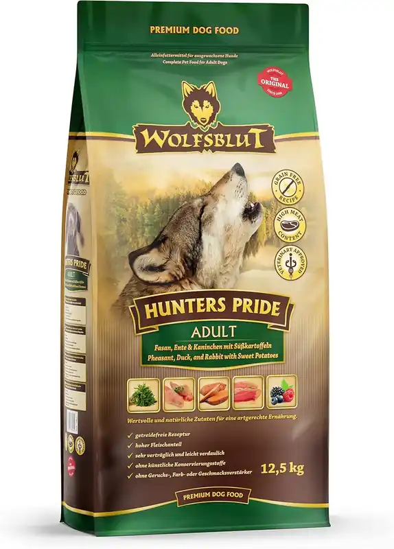 Wolfsblut Hunters Pride Adult - Fazan, rață și iepure cu cartofi dulci Discount