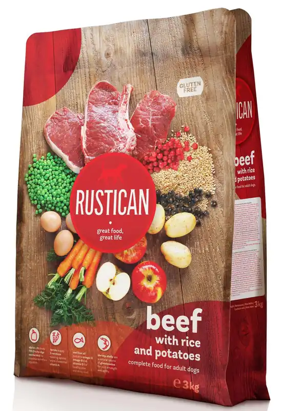 Doar azi RUSTICAN Vită cu Orez şi Cartofi, fără gluten
