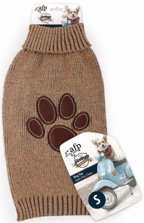 ALL FOR PAWS VINTAGE Pulover pentru câini, Maro Preferatul clienților