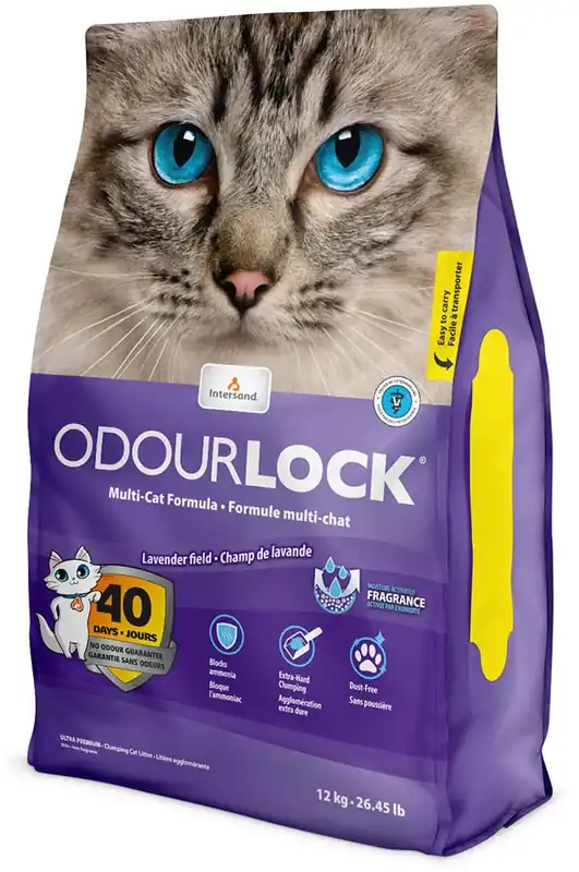 ODOURLOCK Multi-Cat Lavander Formula, nisip pt pisici, cu lavandă Retur ușor