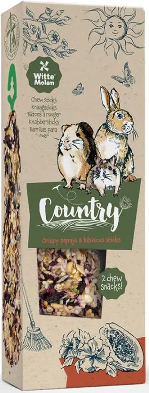 WITTE MOLEN Country Baton pentru rozătoare, cu Papaya şi Hibiscus 110g Cumpărături sigure