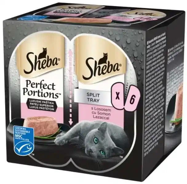 SHEBA Perfect Portions Tăviţă pateu superior cu Somon 225g (3x2x37,5g) Discount