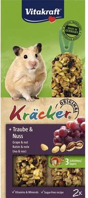 Livrare rapidă VITAKRAFT Baton pentru hamsteri, cu Stafide şi Arahide 2 bucăţi, 112g
