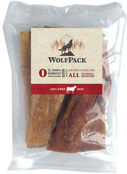Ofertă exclusivă WOLFPACK Recompensă pentru câini, Tendon cervical de Vită 200g