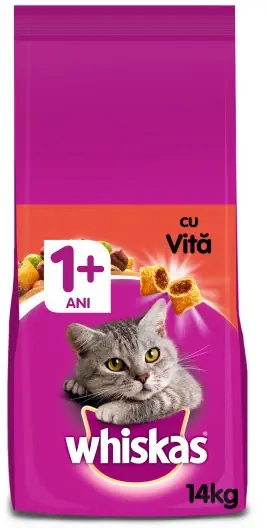 Reducere specială WHISKAS Hrană uscată pentru pisici Adulte, cu Vită
