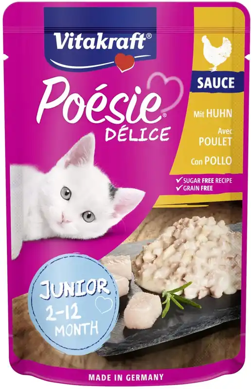 Discount VITAKRAFT Poesie Delice Sauce JUNIOR Plic pentru pisicuţe cu Pui în Sos 85g