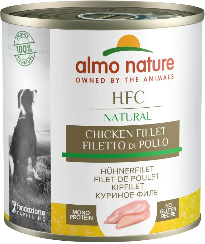Cel mai bun preț ALMO NATURE HFC Conservă pentru câini, cu file de pui 280g