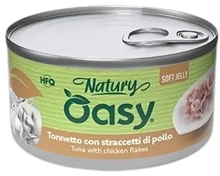 Plată securizată OASY Natury Conservă pentru pisici, cu Ton şi fâşii de pui 85g