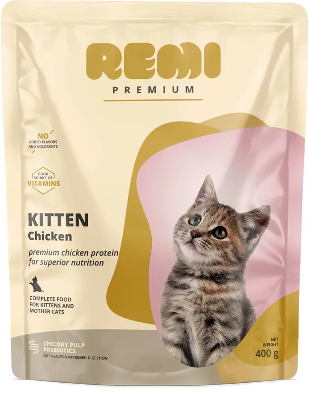 REMI Premium Hrană uscată pentru KITTEN, cu Pui Noutate
