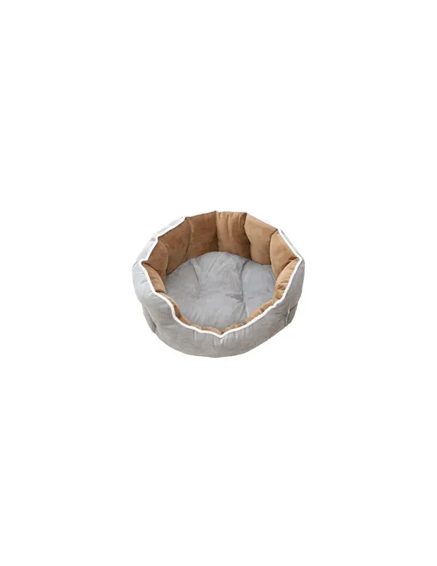Ofertă de sezon Culcus Catifea pentru Caini si Pisici Gri Maron 48 x 42 x 17 cm.