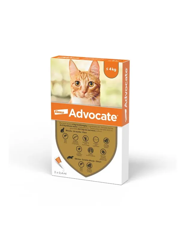Comandă acum Advocate pisici 0-4 kg, 1 pipeta