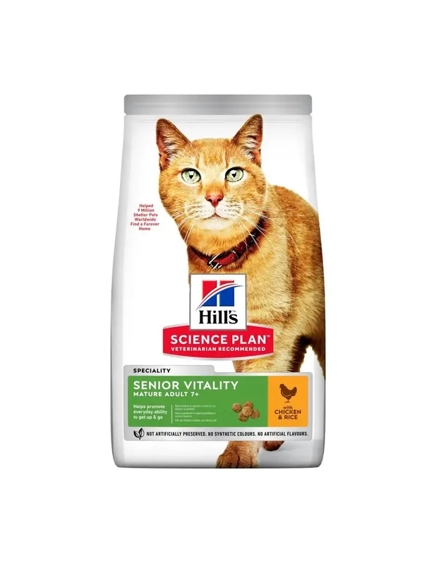 Cumpărături sigure Hill’s SP Feline Senior Vitality cu Pui, 7 kg