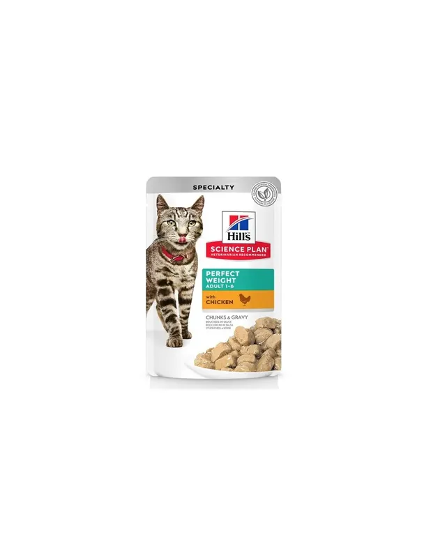 Hill’s SP Feline Adult Perfect Weight cu Pui 12x85 g (plic) Expediere rapidă