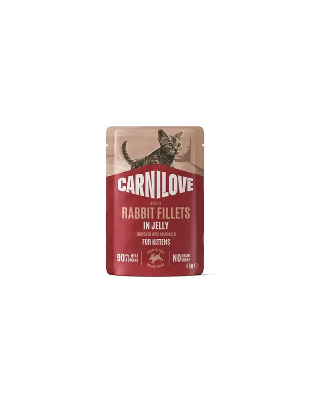 Carnilove Cat Pouch Jelly Rabbit & Marigold Kittens 5 x 85 g Plată securizată