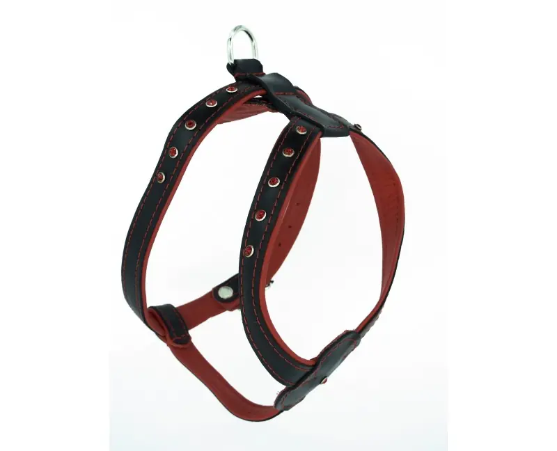 Ham pentru caini din piele naturala cu cristale Swarovski Cumpărături sigure