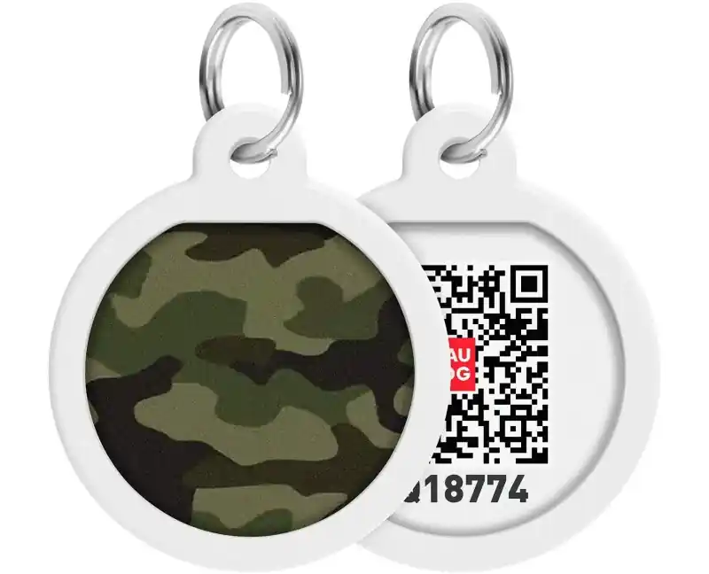 Medalion identificare caini WAW DOG Smart ID Green Camo Discount