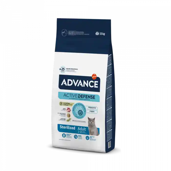 Reducere de preț Hrana uscata pisici, Advance Sterilized Curcan, 15Kg