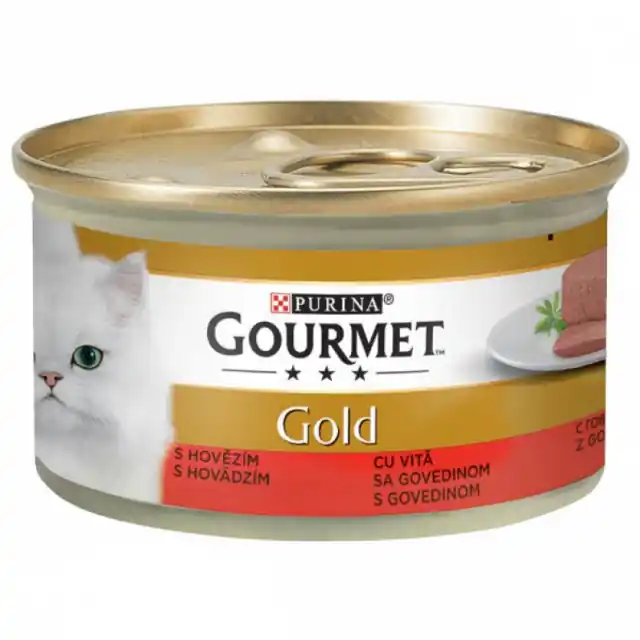 Plată sigură Hrana umeda pentru pisici, Gourmet Gold Mousse de Vita, 85G
