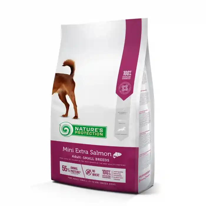 Hrana uscata pentru caini, Natures Protection Mini Extra Salmon, 7.5 Kg Ofertă
