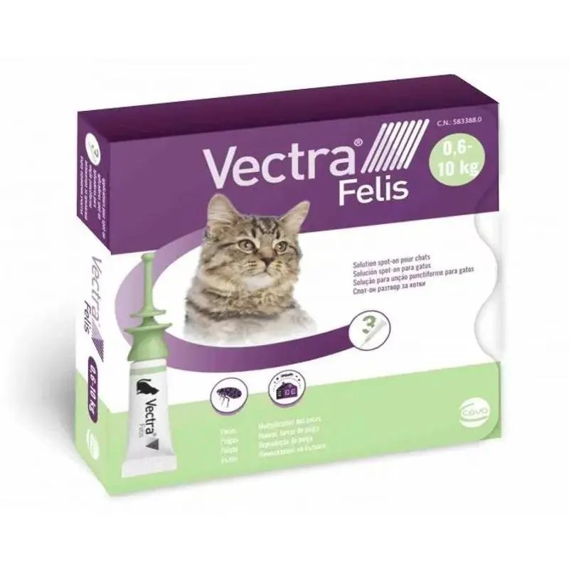 Antiparazitare, Vectra Felis, cutie cu 3 pipete solutie spot-on x 0,9 ml Lichidare de stoc