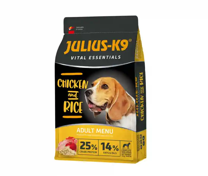 Hrana uscata caini, JULIUS K-9 HighPremium Adult Vital Essentials Pasare si orez, 12kg Ofertă exclusivă