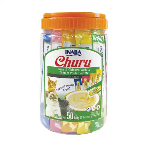 Popular Recompense pentru pisici, Inaba Churu Tuna and Chicken Variety Jar, 50PCS