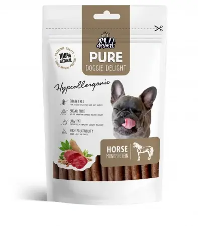 Recompense caini, Pet‘s Desert Dog Horse Monoprotein Hypoallergenic, 80 G Cel mai bun preț