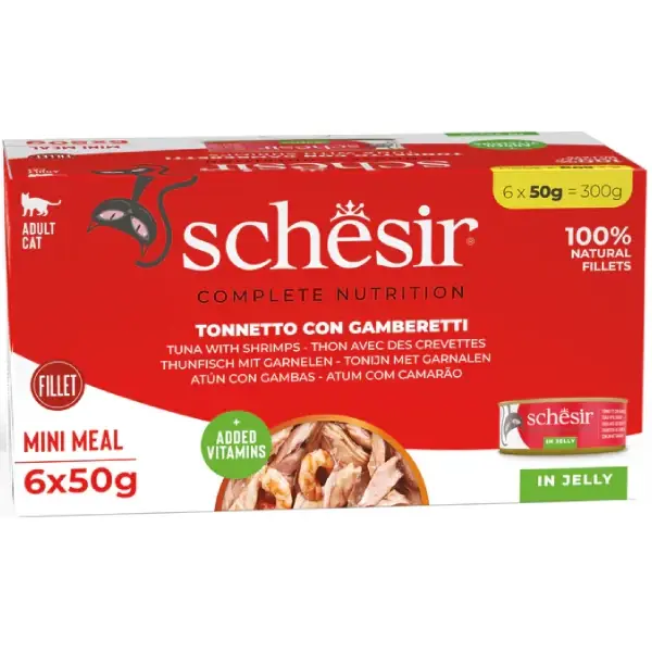 Reducere specială Hrana umeda pentru pisici Schesir Ton si Creveti 6x50g