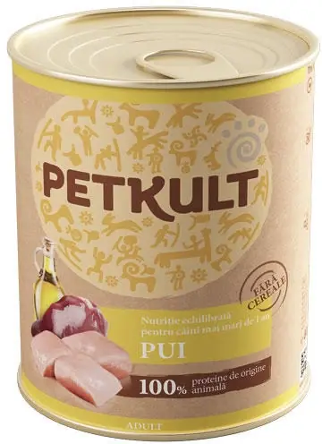 Preț mic Hrana umeda pentru caini Petkult Adult cu pui 800g
