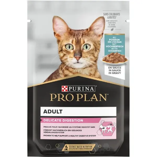 Hrana umeda pentru pisici Pro Plan Delicate Delicate Digestion Peste Oceanic 85g Lichidare de stoc