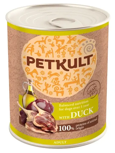 Hrana umeda pentru caini Petkult Adult cu rata 800g Plată sigură