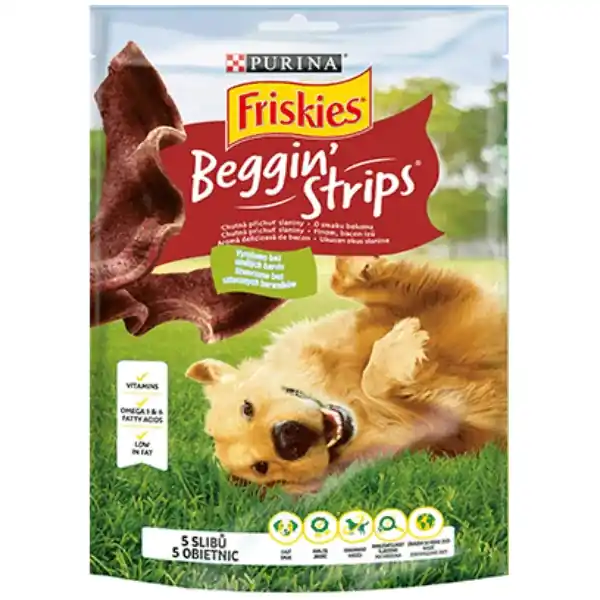 Recompense pentru caini PURINA® FRISKIES® BEGGIN‘ STRIPS cu Vită 120g Vezi acum