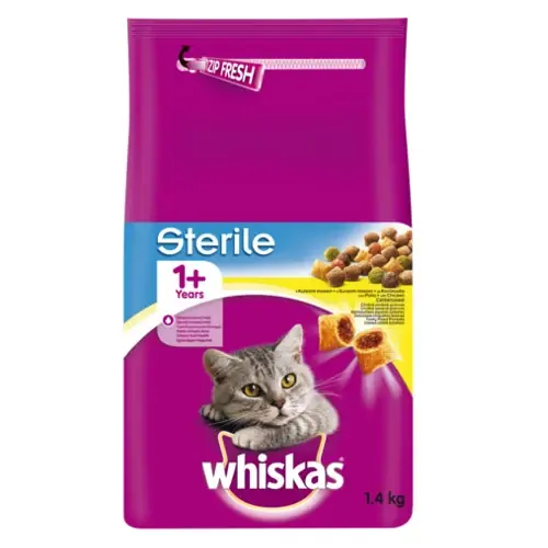 Hrana uscata pentru pisici Whiskas Sterile cu pui 1.4 kg Ofertă specială
