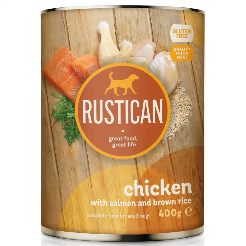 Hrana umeda pentru caini Rustican Pui-Somon 400g Ofertă specială