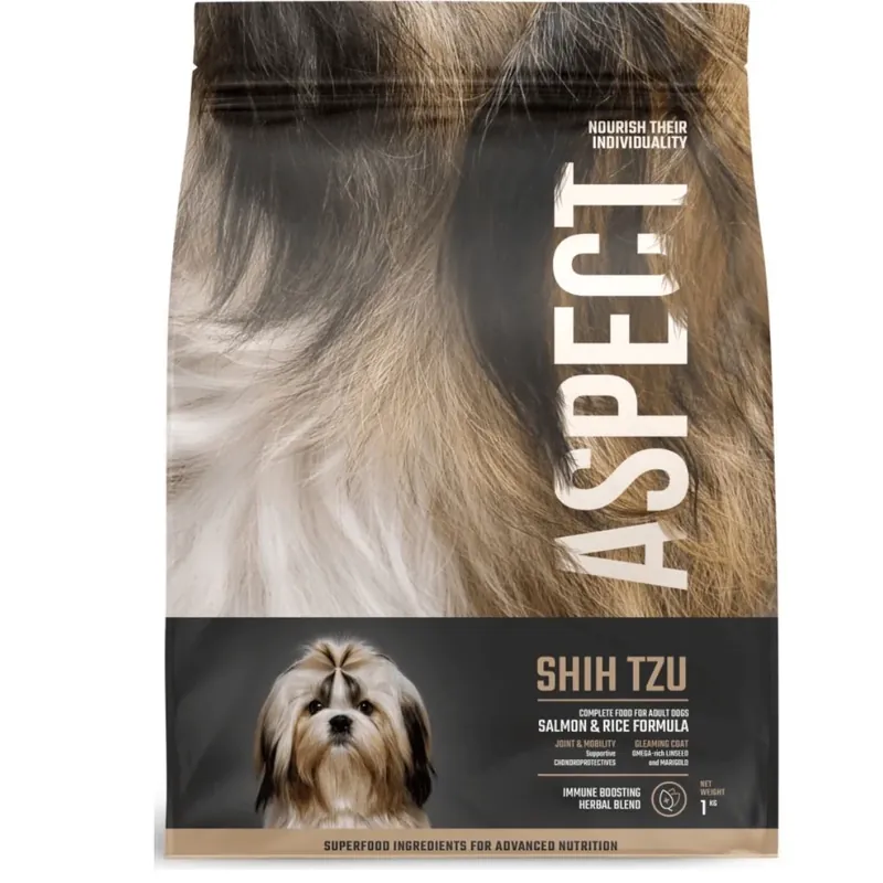 Calitate înaltă Hrana uscata pentru caini Aspect Shih Tzu cu somon si orez 1kg