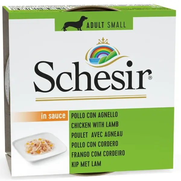Cel mai bun preț Hrana umeda pentru caini Schesir Adult Small Pui-Miel 85g