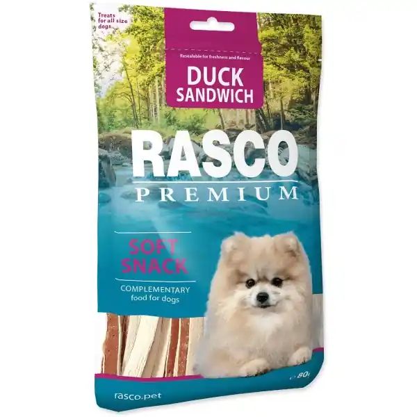 Recompense pentru caini Rasco Sandwich Rata 80g Bestseller
