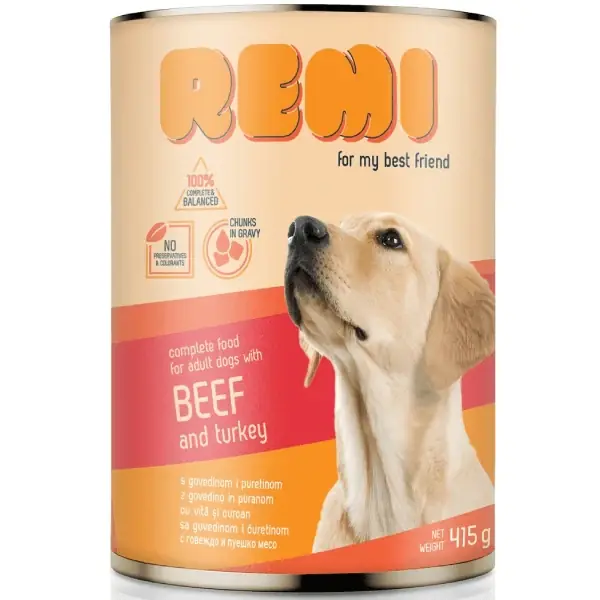 Hrana umeda pentru caini Remi Dog Vita&Curcan 415g Reducere specială