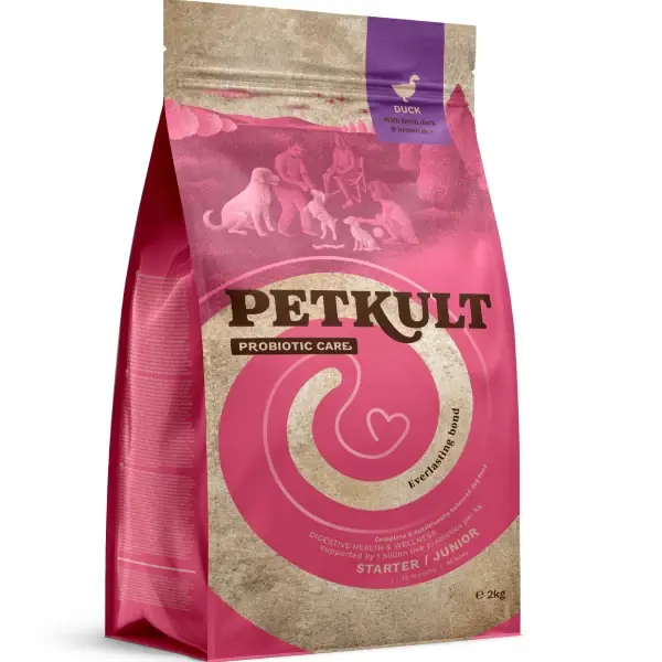 Hrana uscata pentru caini Petkult Probiotics Starter&Junior 2kg Mai ieftin