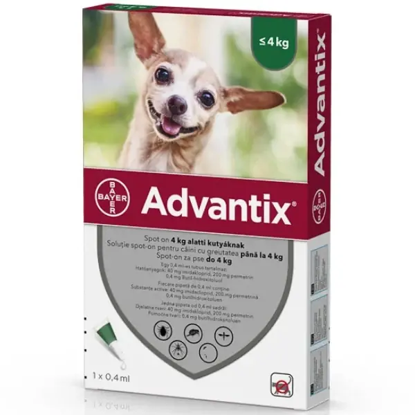 Ultima șansă Advantix 40 (sub 4kg) - 1 Pipeta