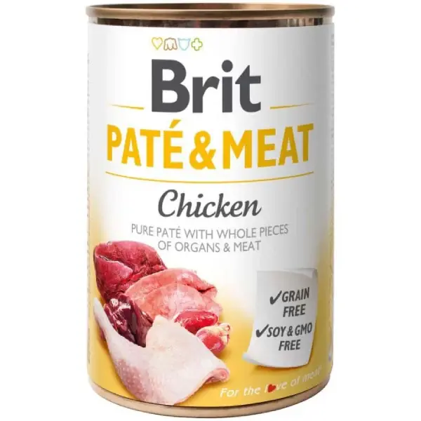 Hrana umeda pentru caini Brit Pate & Meat Pui 400g Lichidare de stoc
