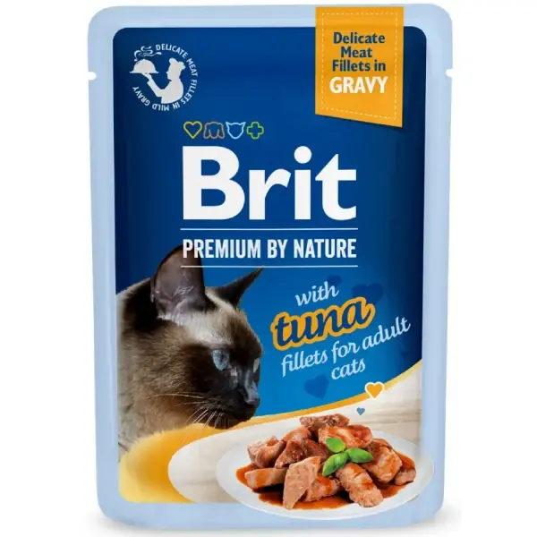 Hrana umeda pentru pisici Brit Premium Delicate Fileuri de ton in sos 85g Ofertă limitată