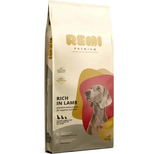 Preț mic Hrana uscata pentru caini Remi Premium Dog All Sizes Miel 12.5kg
