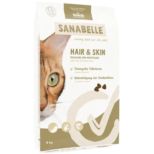 Hrana uscata pentru pisici Sanabelle Hair & Skin 8kg Ieftin