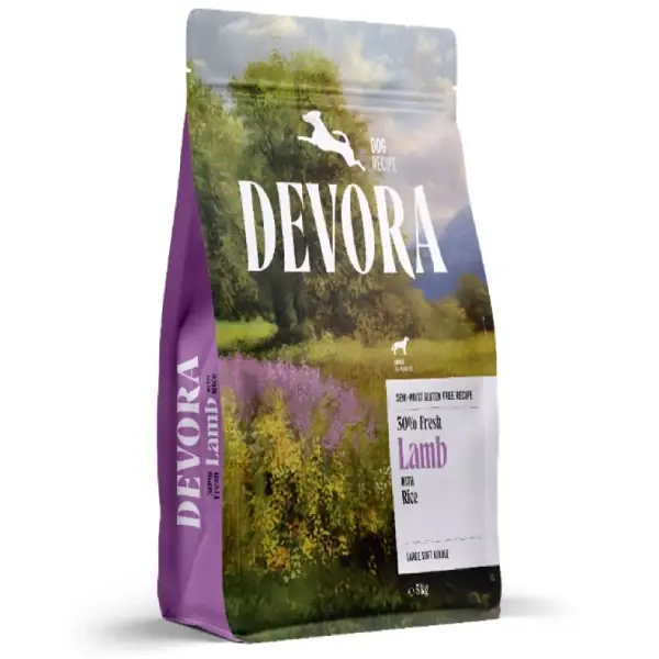 Promoție Hrana semi-umeda pentru caini Devora Dog GF Semi-moist Miel 5kg
